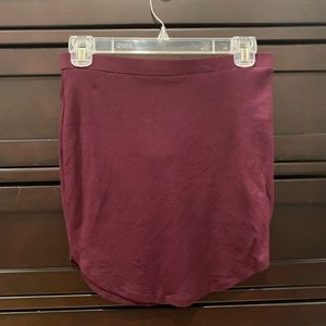 Maroon colored skirt